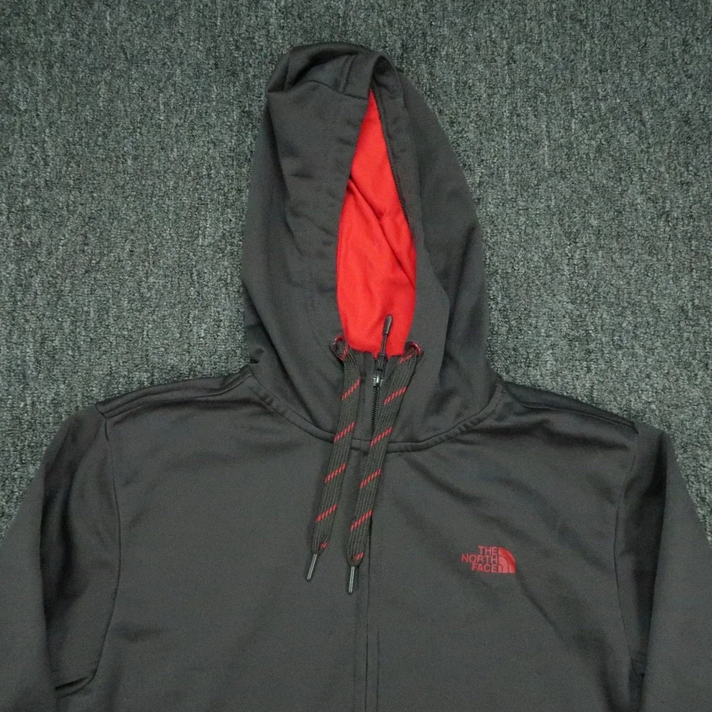 The North Face Hoodie Mens Medium Gray Full Zip Pockets Hooded Hiking Outdoors